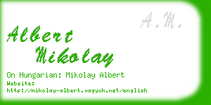 albert mikolay business card